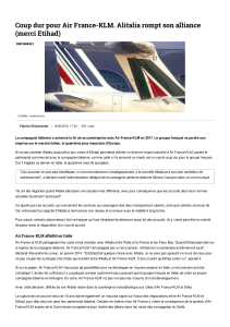 Coup dur pour Air France-KLM. Alitalia rompt son alliance (merci