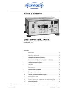 Manuel d`utilisation Bloc électrique EBL 208 SE