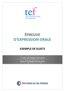 Expression orale - Centre de langue française