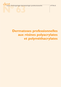 dmt Dermatoses professionnelles aux résines polyacrylates
