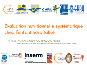 Évaluation nutritionnelle systématique chez l`enfant hospitalisé