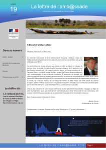 La lettre de l`amb@ssade - L`ambassade de France au Niger