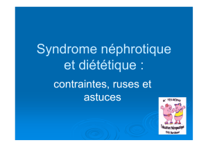 Syndrome néphrotique et diététique