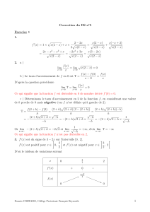 Correction du DS n°5 Exercice 1 1. f (x)=1 × √ x(2 − x) + x × 2 − 2x 2