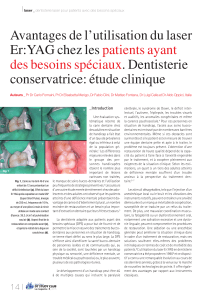 Avantages de l`utilisation du laser Er:YAG chez les patients ayant