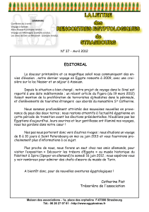 Lettre 37 - Avril 2012 - association alsacienne d`egyptologie