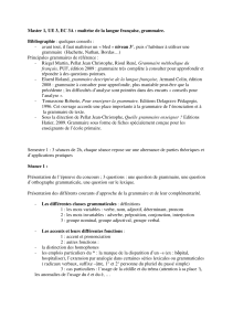 Master 1, UE 3, EC 3A : maîtrise de la langue française, grammaire