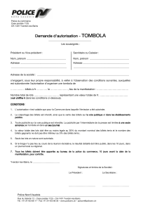 Tombola - Police Nord Vaudois