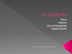 Le portfolio - l`ISFEC d`Auvergne