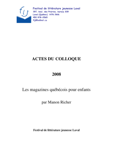 ACTES DU COLLOQUE 2008 Les magazines