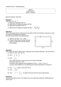 Première STI2D – Mathématiques DS n°6 Le 09/02/2012 Durée : 2