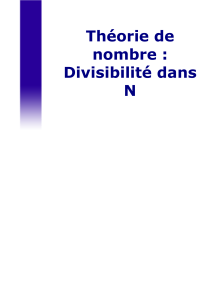 Théorie de nombre : Divisibilité dans N