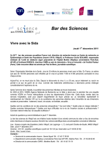 Bar des Sciences Vivre avec le Sida