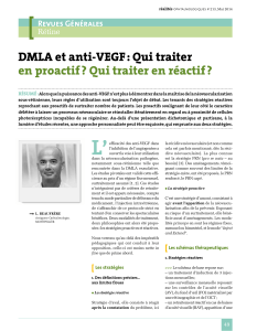 DMLA et anti-VEGF : Qui traiter en proactif ? Qui traiter en réactif ?