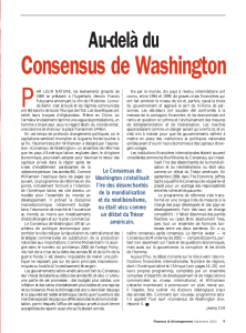 Au-delà du Consensus de Washington