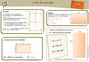 regle et calcul de l`aire du rectangle et propriétés du rectangle