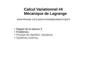 Calcul Variationnel #4 Mécanique de Lagrange