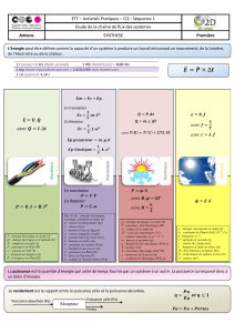 Synthèse sur l`énergie (formules/grandeurs/unités)