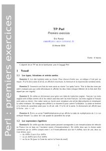 TP Perl Premiers exercices