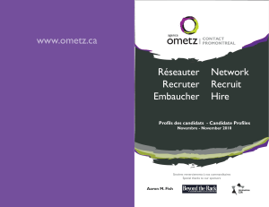 www.ometz.ca Réseauter Recruter Embaucher Network Recruit Hire