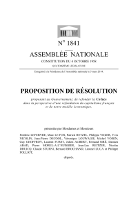 N° 1841 ASSEMBLÉE NATIONALE PROPOSITION DE RÉSOLUTION
