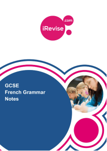 GCSE French Grammar Notes