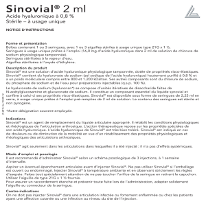 Sinovial® 2 ml - Laboratoires Genevrier