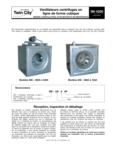 Ventilateurs centrifuges en ligne de forme cubique