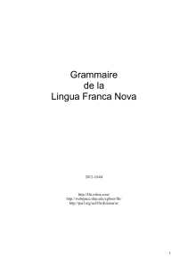 Grammaire de la Lingua Franca Nova