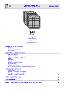 résolution simple d`un cube de type 6x6 - ASTHALIS