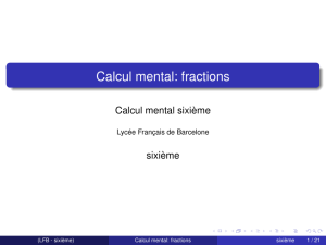 Calcul mental: fractions