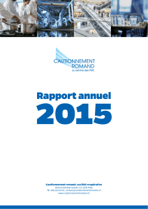 Rapport annuel d`activités 2015