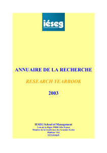 annuaire de la recherche research yearbook 2003