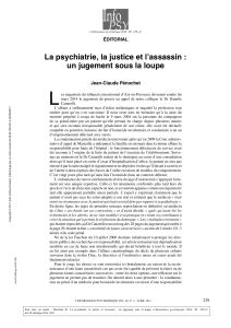 La psychiatrie, la justice et l`assassin : un jugement sous la loupe