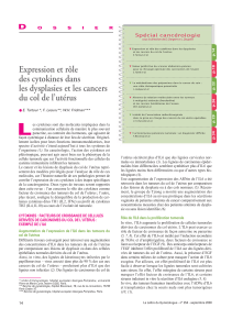 Expression et rôle des cytokines dans les dysplasies et les cancers