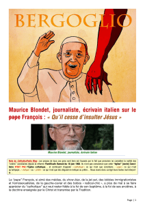 Maurice Blondet, journaliste, écrivain italien sur le pape François