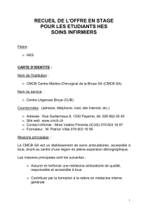 Catalogue stage CMCB SA - Institut et Haute Ecole de la Santé La
