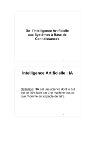 Intelligence Artificielle : IA