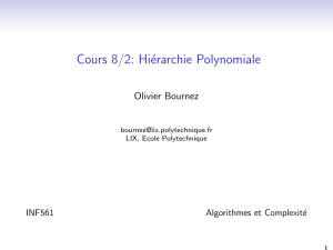 Cours 8/2: Hiérarchie Polynomiale