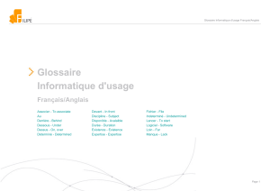 Glossaire Informatique d`usage Français/Anglais