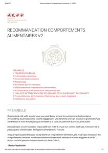 RECOMMANDATION COMPORTEMENTS ALIMENTAIRES V2