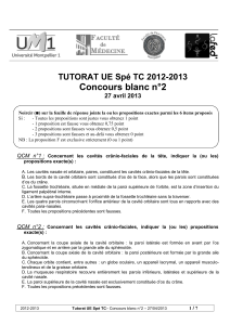 Concours blanc n°2 TUTORAT UE Spé TC 2012-2013 27 avril 2013