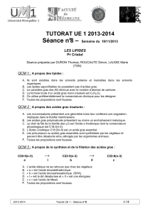Séance n°8 – TUTORAT UE 1 2013-2014
