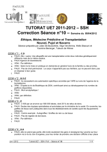 Correction Séance n°10 –  TUTORAT UE7 2011-2012 – SSH