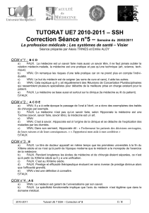 Correction Séance n°5 –  TUTORAT UE7 2010-2011 – SSH