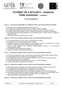 Colle commune – TUTORAT UE 5 2012-2013 – Anatomie Tout le programme