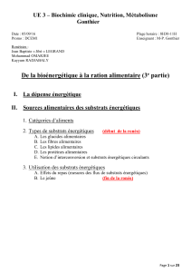 UE 3 – Biochimie clinique, Nutrition, Métabolisme Gonthier