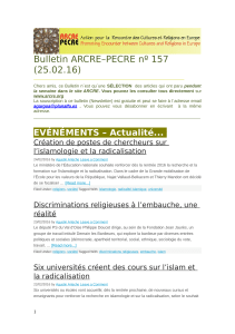 Bulletin ARCRE–PECRE nº 157 (25.02.16)