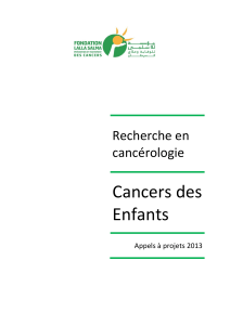 Cancers des Enfants Recherche en cancérologie
