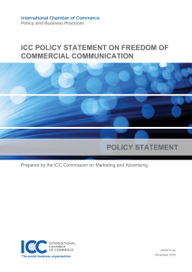 ICC POLICY STATEMENT ON FREEDOM OF COMMERCIAL COMMUNICATION POLICY STATEMENT